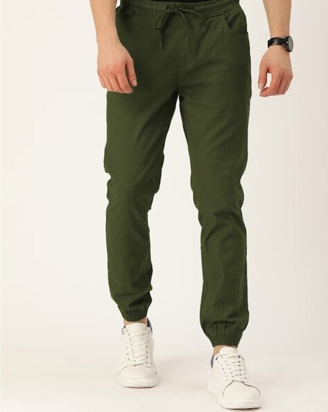 Flat-Front Joggers with Elasticated Waist