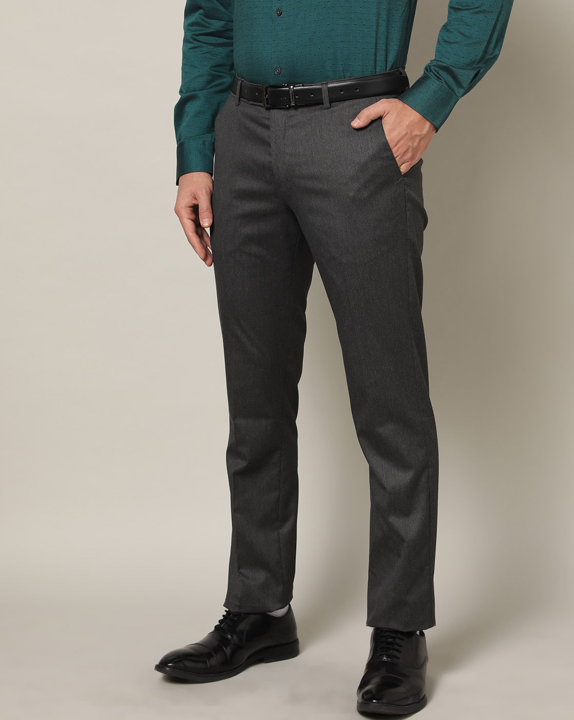 Dark Grey Wool Tailored Trousers St Germain | Mansolutely