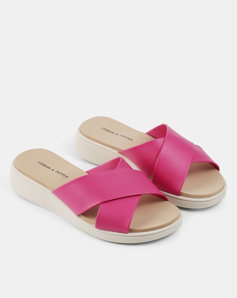 Buy Pink Flat Sandals for Women by Lemon Pepper Online Ajio