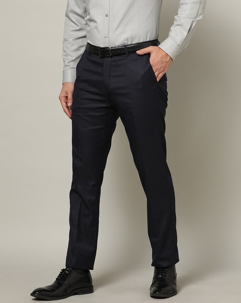 Buy Arrow Black Regular Fit Trousers for Men Online @ Tata CLiQ