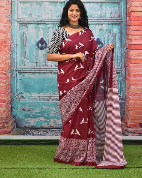 चारु ⚘ Ajrakh Mul-Cotton Saree