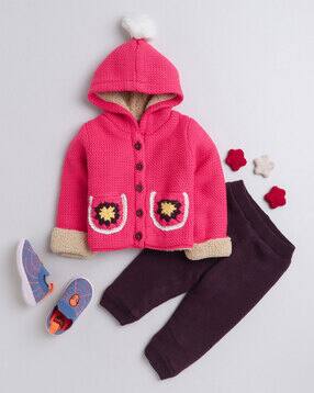 yellow apple Woolen Hooded Jacket & Pants Sets-picture-20