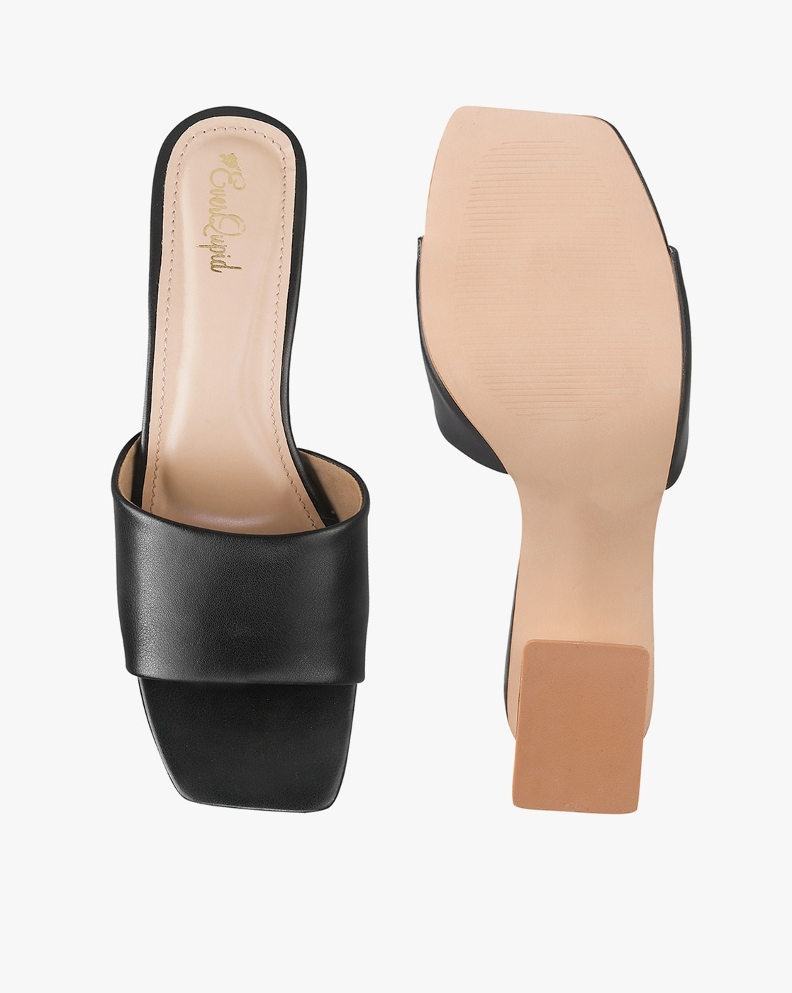 Buy Black Heeled Sandals for Women by Everqupid Online Ajio