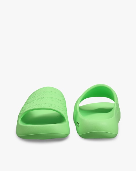 Neon green 2025 adidas slides