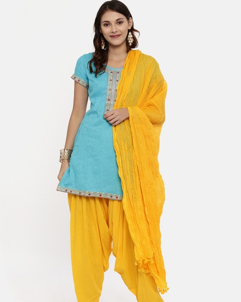 Crinkled Dupatta with Tassels Price in India