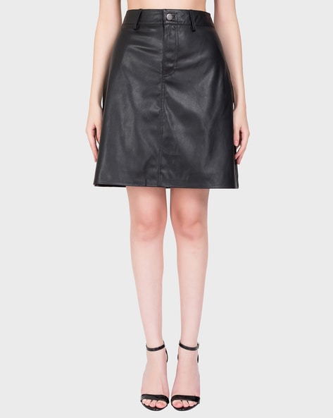 Leather skirt Balmain Black size 40 FR in Leather - 10133934