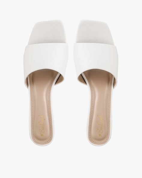 White best sale square sandals