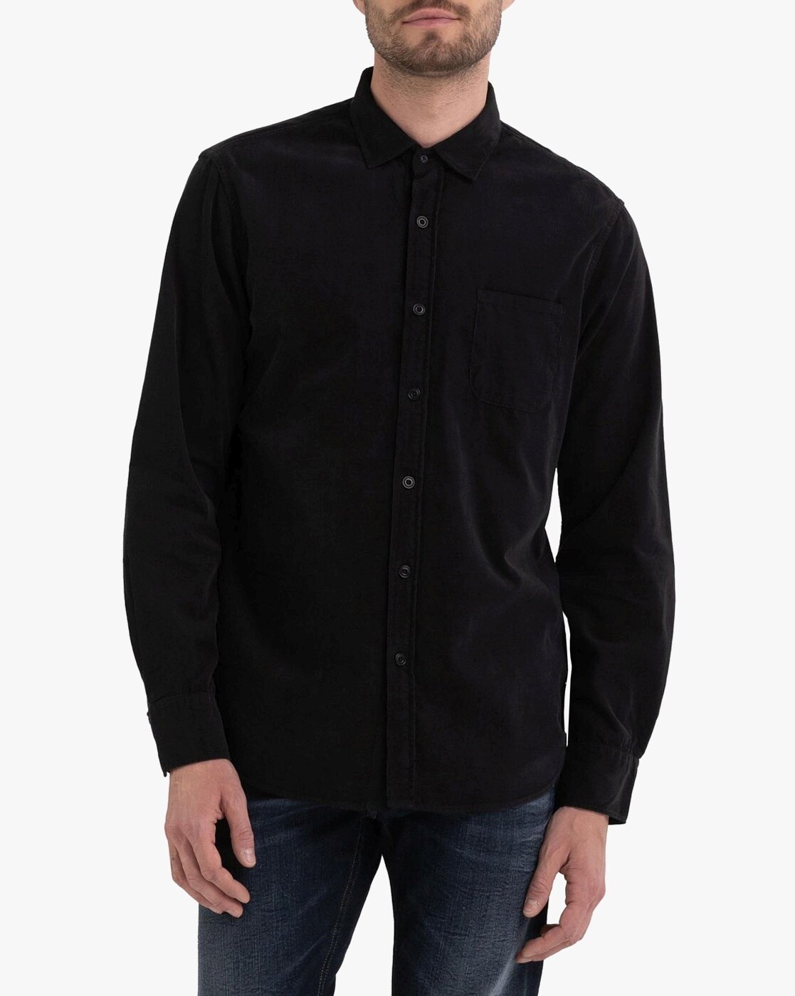 Black corduroy shop shirt mens