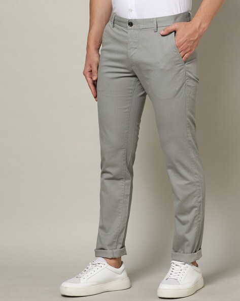 Buy Arrow Sports Men Khaki Bronson Slim Fit Solid Casual Trousers   NNNOWcom
