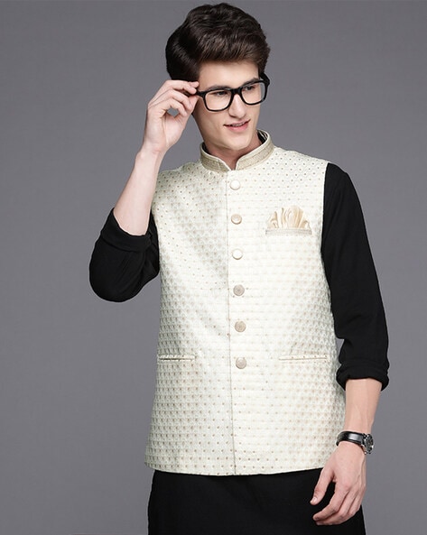 Buy Off-White Jacquard Sherwani Suit Online in India @Manyavar - Sherwani  for Men