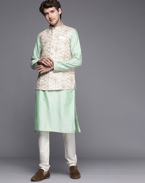 Buy Pista green Ethnic Suit Sets for Men by Manyavar Online | Ajio.com