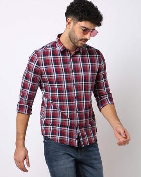 Buy Navy Blue Shirts for Men by NETPLAY Online