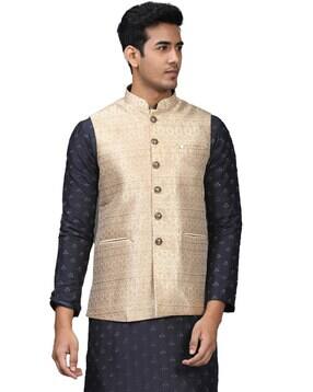 manyavar Nehru Jacket with Woven Pattern-picture-10