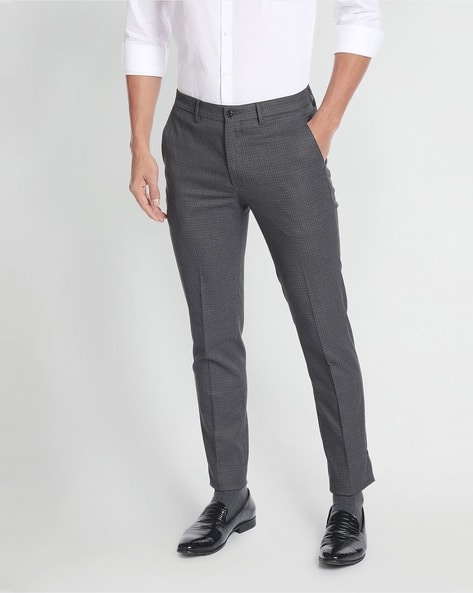 Buy Turtle Men Brown Self Design Ultra Slim Fit Trousers at Amazon.in