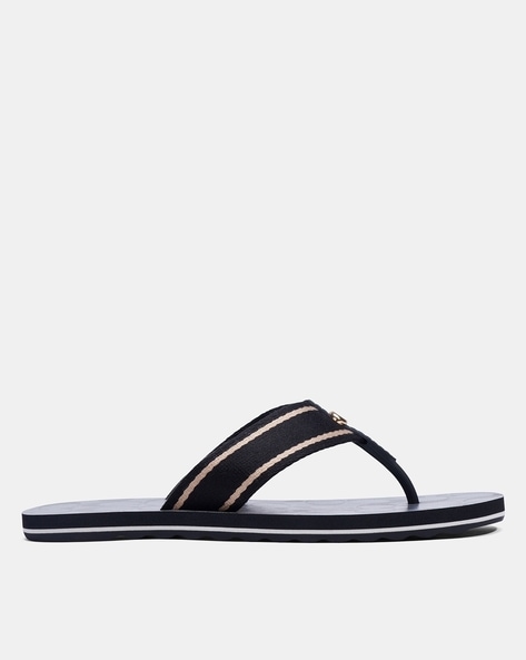 Coach flip flops black hot sale