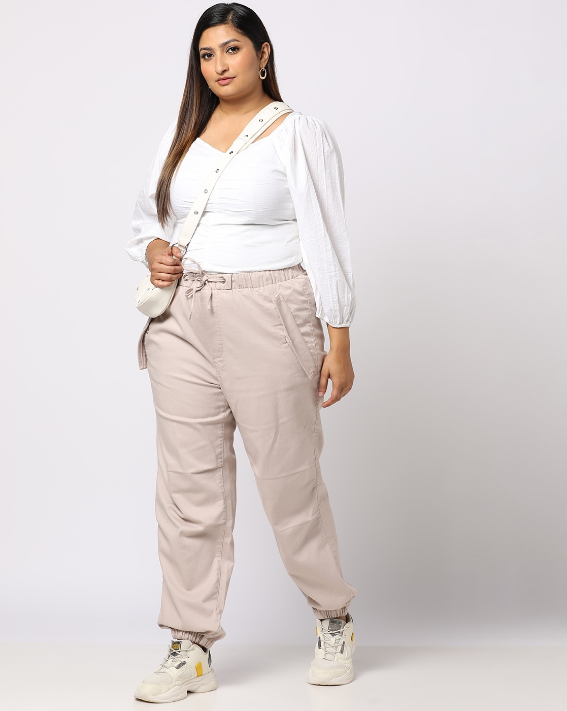 Buy Beige Trousers & Pants for Women by Fyre Rose Online