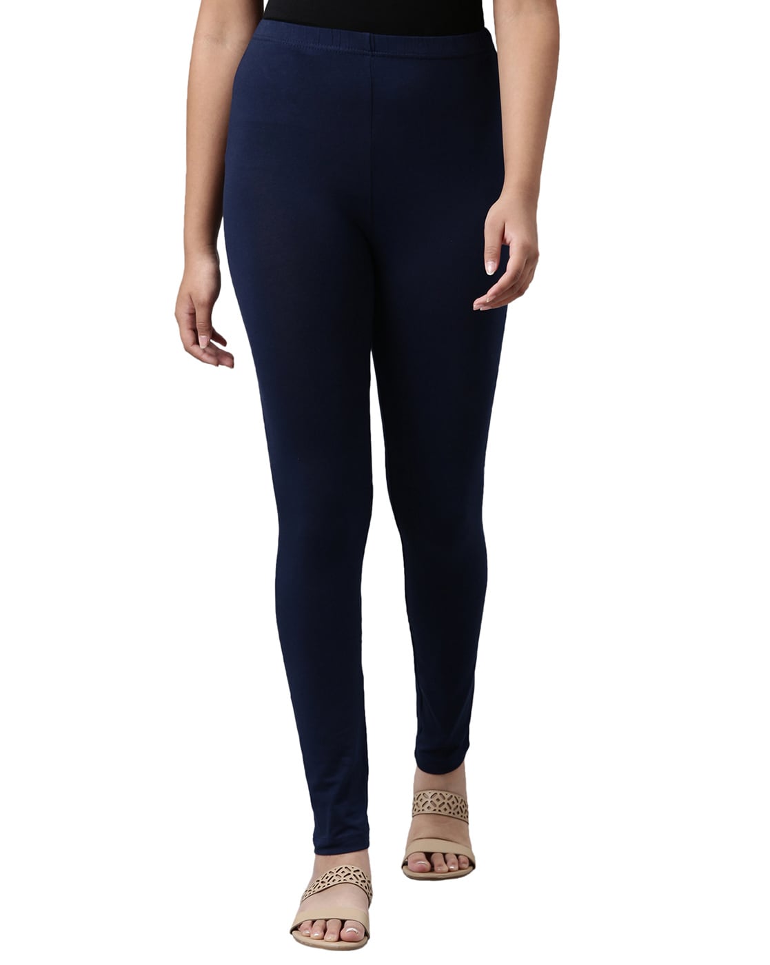 Buy in Online an Elegant Designed Cotton Lycra Churidar Free Size Navy Blue  Leggings Online in India | Mubarak Deals| Mubarak Deals