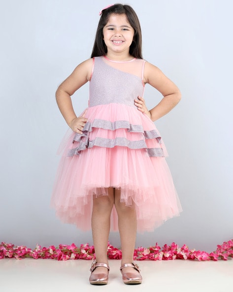 Toy Balloon Kids Pink hi-Low Girls Dress : Amazon.in: Clothing & Accessories