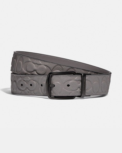 Signature Coated Canvas and Pebble Leather Cut-To-Size Reversible 38Mm