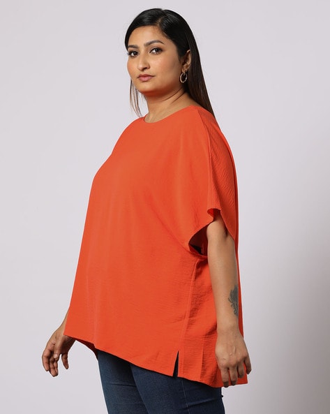 Orange store flowy top