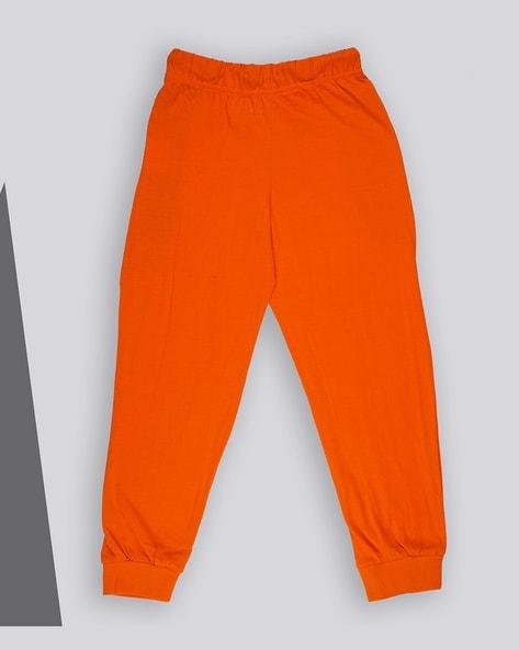 Orange and cheap black joggers