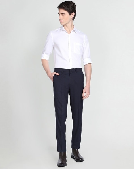 Buy Louis Philippe Navy Trousers Online - 676285 | Louis Philippe