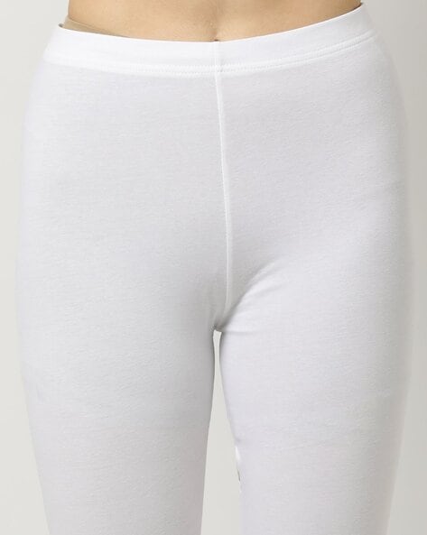 TRASA Women's Cotton Slim Fit Churidar Leggings - White –