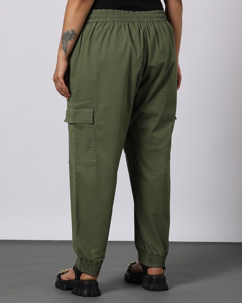 Buy Olive Green Trousers & Pants for Women by Outryt Online