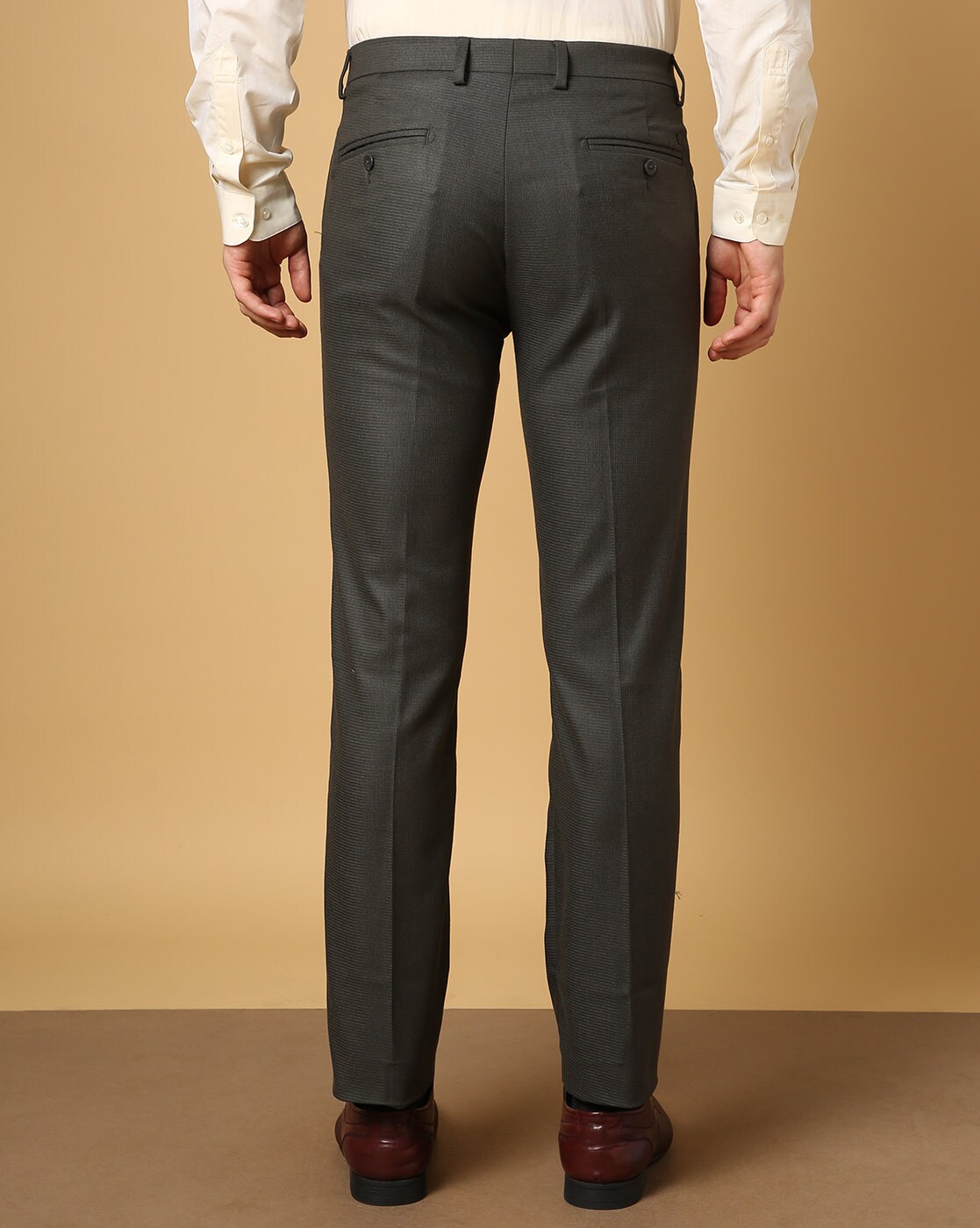Buy Arrow Men Grey Mid Rise Smart Flex Formal Trousers  NNNOWcom