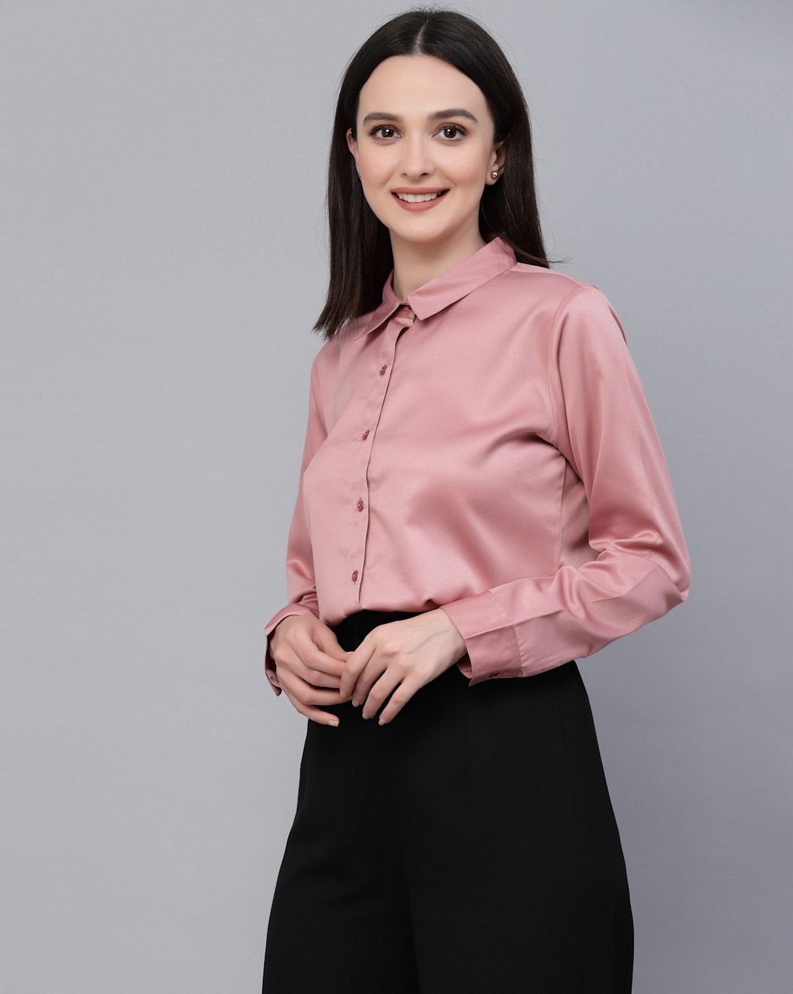 Pink formal shops shirt for ladies