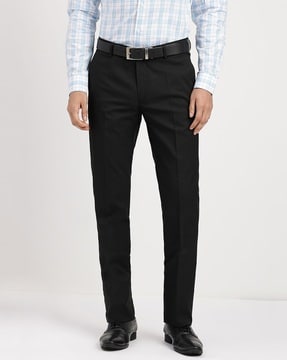 Buy Arrow Men Blue Hudson Regular Fit Heathered Formal Trousers  NNNOWcom