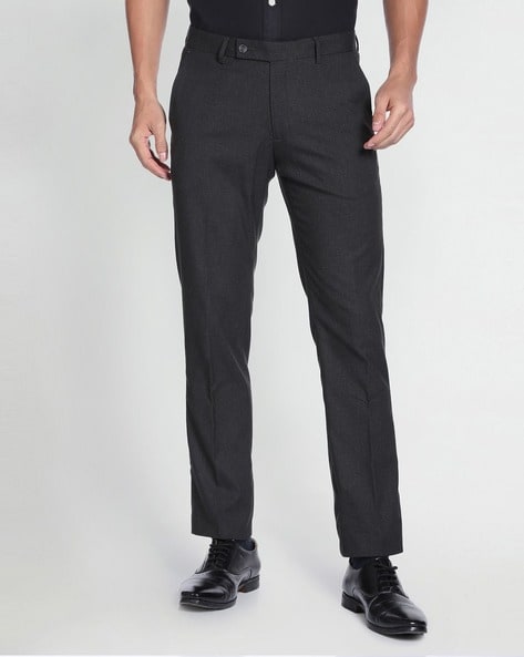 Slim Fit Five Pocket Trousers with Micro-Check - Florentino