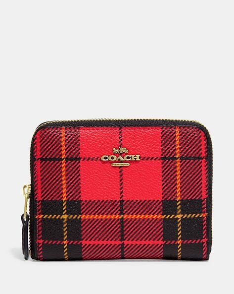 Coach long zip wallet Tartan Plaid motif on sale