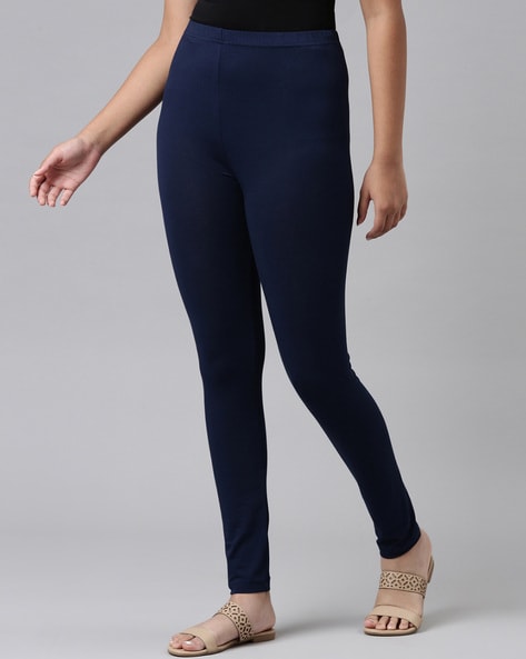 Creeluxe Curve Defining Navy Blue Ankle Length Leggings