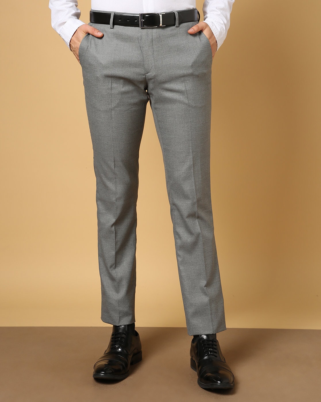 Arrow Formal Trousers  Buy Arrow Men Light Grey Mid Rise Textured Formal  Trousers Online  Nykaa Fashion
