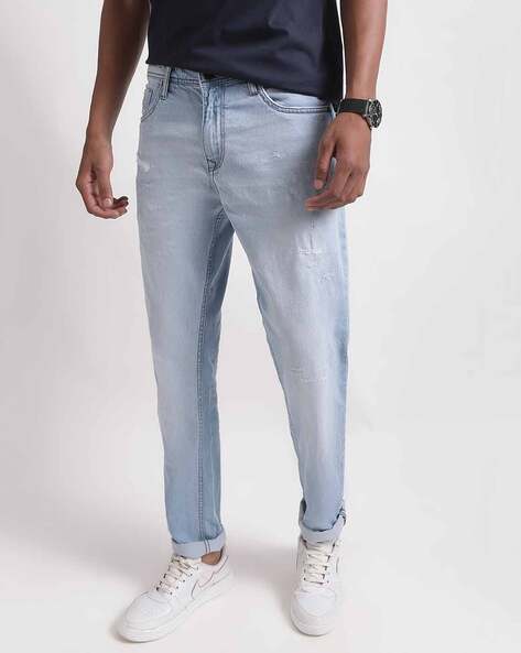 Mens tapered 2025 ankle jeans