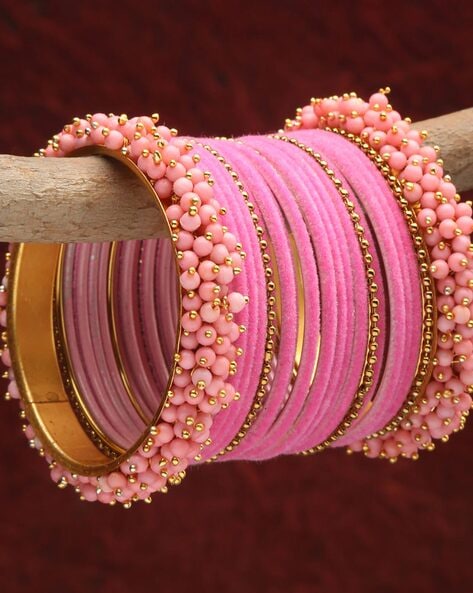 Shop Rubans Oxidised Silver Pink  Green Stone Studded Bracelet Online at  Rubans