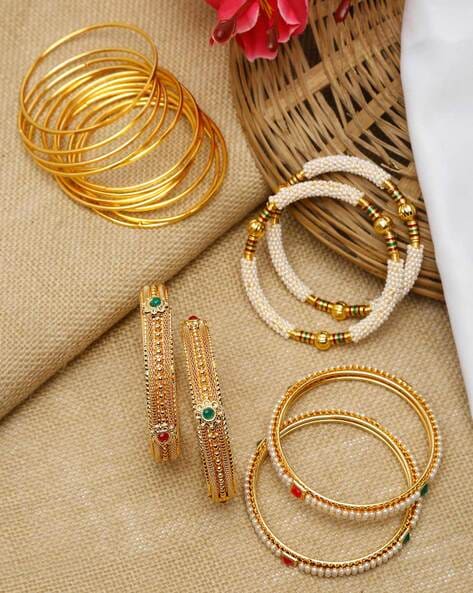 Gold plated clearance bangles set