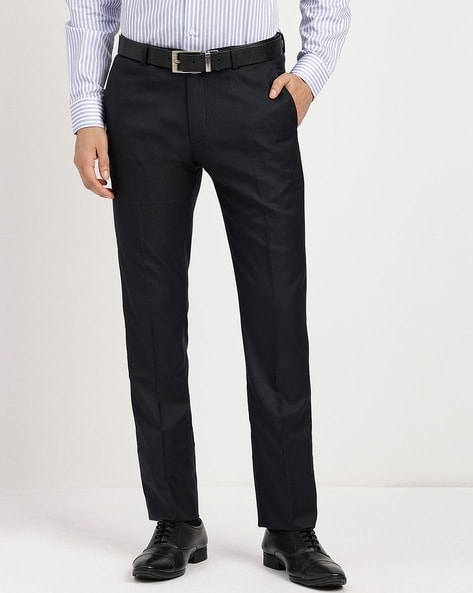 Buy Arrow Hudson Tailored Fit Solid Smart Flex Formal Trousers - NNNOW.com