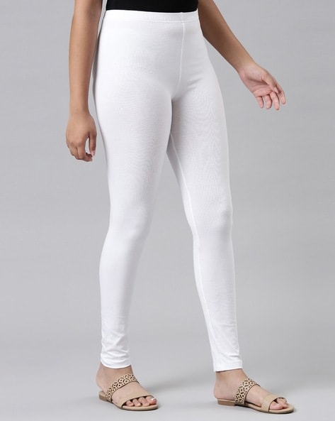 Buy GO COLORS White Womens Stretch Mid Rise Skinny Fit Leggings | Shoppers  Stop