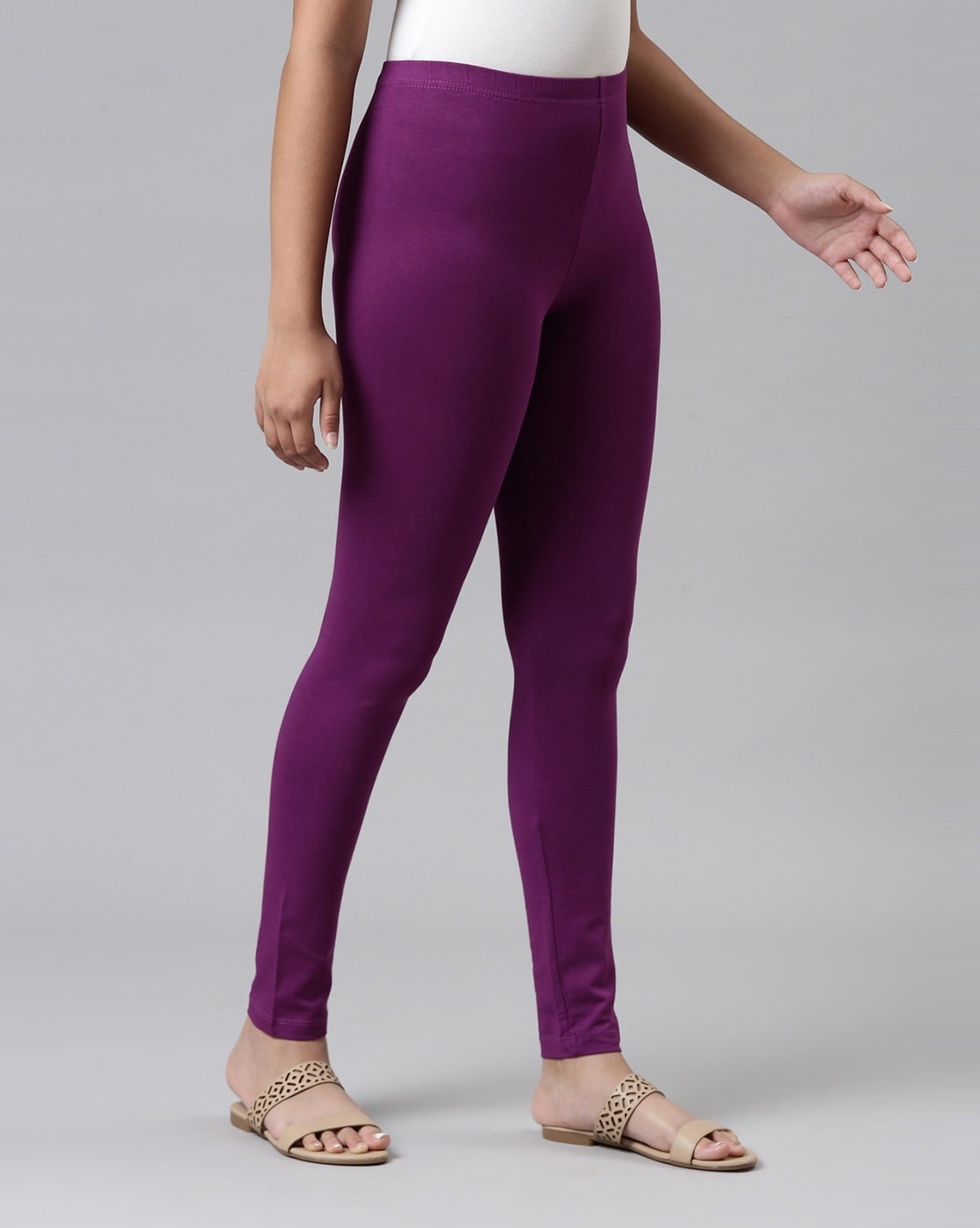 Buy Purple Leggings for Girls by Go Colors Online