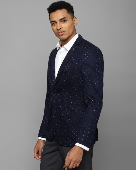 Polka Dot Print Extra Slim Fit Single Breasted Blazer