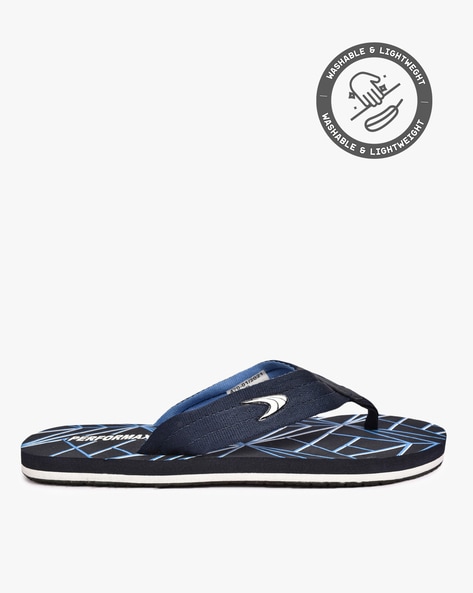 Men Geometric Print Thong Strap Flip Flops