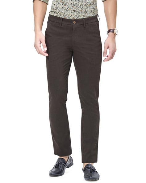 Buy J Hampstead Men Khaki Dover Fit Solid Chinos - Trousers for Men 7625211  | Myntra