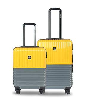 nasher miles Set of 3 Striped Trolley Bags with Number Lock-picture-19