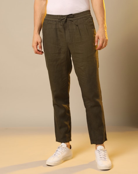 Buy IXIMO Womens 100 Linen Pants Relax Fit Lantern Cropped TaperedPants  Trousers with Elastic Waist Online at desertcartINDIA