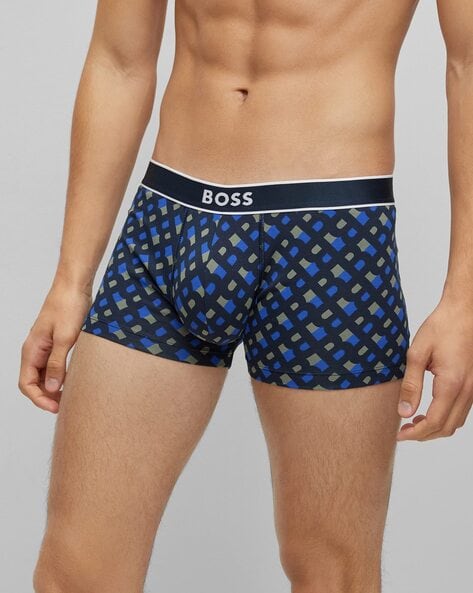 BOSS - Stretch-microfibre trunks with logo waistband