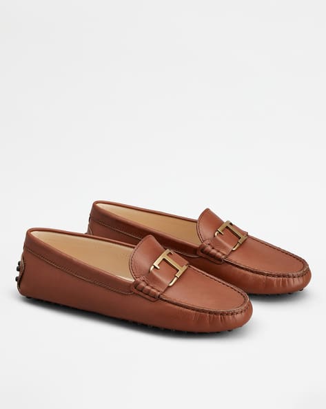 Buy Tod's T Timeless Gommino Driving Shoes in Leather Beige