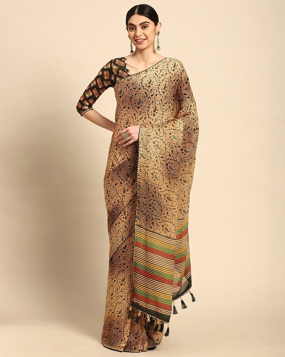 Pure Handloom Mysore Crepe Silk Sarees - Mysore Crepe Saree – Avishya.com