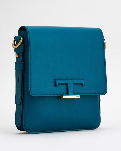 Buy Tod's Timeless Mini Leather Crossbody Bag Teal Color Men